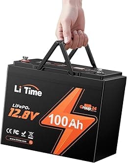 LiTime 12V 100Ah LiFePO4 Lithium Battery, Max. 15000 Deep Cycles, BCI Group 24 with 100A BMS, Leisure Battery 12V for Caravans, RV, Tourer, Trailer, Off Grid