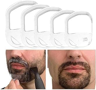 RIMOL Beard Shaper Goatee Mustache Grooming Tool Face Hair Styling Template for Man - Transparent - 5 PCS/Set (Transparent)