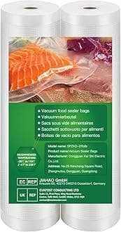 BoxLegend Vacuum Sealer Bags Vacuum Food Sealer Rolls, 2 Rolls 20 x 600cm Sous Vide Bags, Heavy-Duty Commercial Customized Size Food Bags for Food Storage, Sous Vide Cooking, BPA-Free