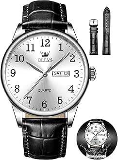 Watch Men Mens Watches Watches for Men Leather Band Classic Brown Leather Watch Men, Analog Watch Men, Black Mens Leather Watch, Dress Waterproof Large Face Mens Watch,Relojes para Hombres Watch