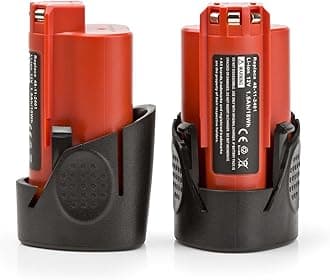 ExpertPower 2 Pack 12-Volt Lithium Replacement Battery for Milwaukee M12, 48-11-2401, 48-11-2402, 48-11-2420, 48-11-2430, 48-11-2440, 48-11-2460, 48-11-2411, 48-11-2412 and Heated Hoodie Jacket