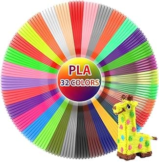 3Dgenius 32 Colors 1.75mm PLA 3D Pen Filament Refills, 640 Feet Total, Compatible with Most 1.75mm 3D Pens