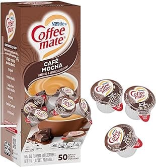 Mocha Liquid Coffee Creamer Singles, 50 Creamers Singles Serve Box (18.7 Fl Oz.)