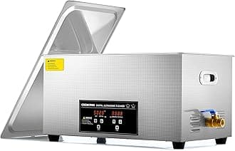 CREWORKS 22L Digital Ultrasonic Cleaning Machine with Heater and Timer, 480W Stainless Steel Ultrasonic Cleaner Machine, 5.8 gal Ultrasonic Parts Cleaner for Retainer Glasses Auto Tool Machine Part