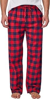 Men's 100% Cotton Super Soft Flannel Plaid Pajama Pants