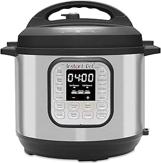 Instant Pot Duo V2 7-In-1 Electric Outer Lid Pressure Cooker, 6 Qt, 1000 W, Brushed Stainless Steel/Black, 220-240V, Inner Pot, 5.7 liter