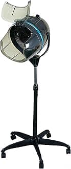 Standing Hair Dryer 1300W Adjustable Hooded Floor Bonnet Stand Up Hair Dryers with Rolling Wheels Professional Salon Equipment for Home Spa Hair Drying