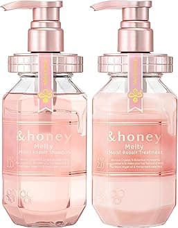 &Honey Melty Moist Repair Japanese Shampoo & Conditioner Set - Deep Nourishment and Revitalization - Organic Ingredients Perfect for Frizzy, Wavy, Curly Hair