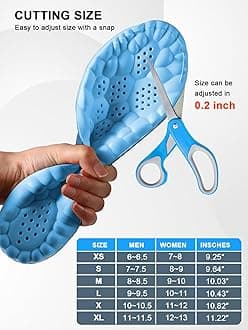 4D Cloud Steppers Insoles for Men and Women, Arch Support Insoles, Memory Foam Insoles, Shock Absorption and Cushioning Sports Shoe Insoles(Blue, M (Men's 6.5-8Women's7.5-9))