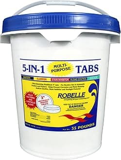 35-Pounds Premium 5-in-1 Multi-Purpose Tabs, Chlorine Tablets 3 Inch, Sanitizer, Clarifier, Stain Inhibitor, Algae Control, Descaler, Sunlight Protector All in One, Made in USA