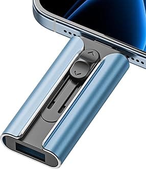 256GB USB Flash Drive for Phone and Pad, Photo Stick High Speed External USB Thumb Drives Photo Storage Memory Stick for Save More Photos and Videos (DarkBlue, 256GB)