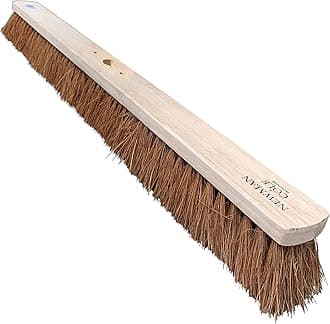 Newman and Cole 36” Wide Broom Indoor or Outdoor, Extra-Large Heavy Duty Broom Sweeping Brush for Warehouse Floors and Large Flat Surfaces (36” Natural Coco Soft Bristle Broom Head Only)…