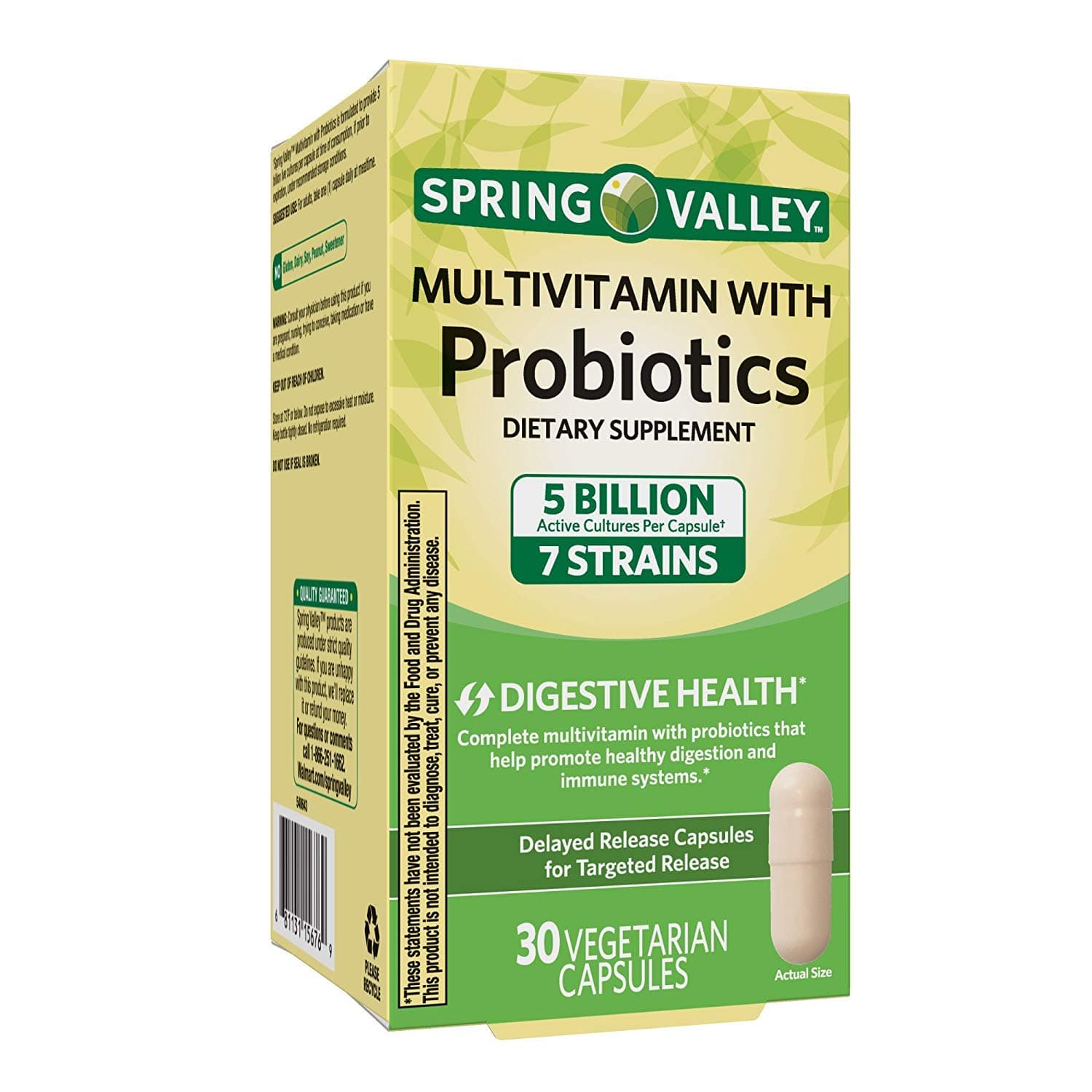 Spring Valley Multivitamin with Probiotics, 30 Vegetable Capsules