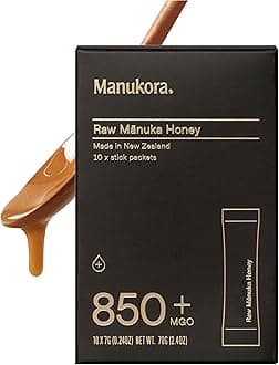UMF 20+/MGO 850+ Raw Manuka Honey - Authentic Non-GMO New Zealand Honey, UMF & MGO Certified, Traceable from Hive to Hand (0.25 Oz Stick Packets (Pack of 10)