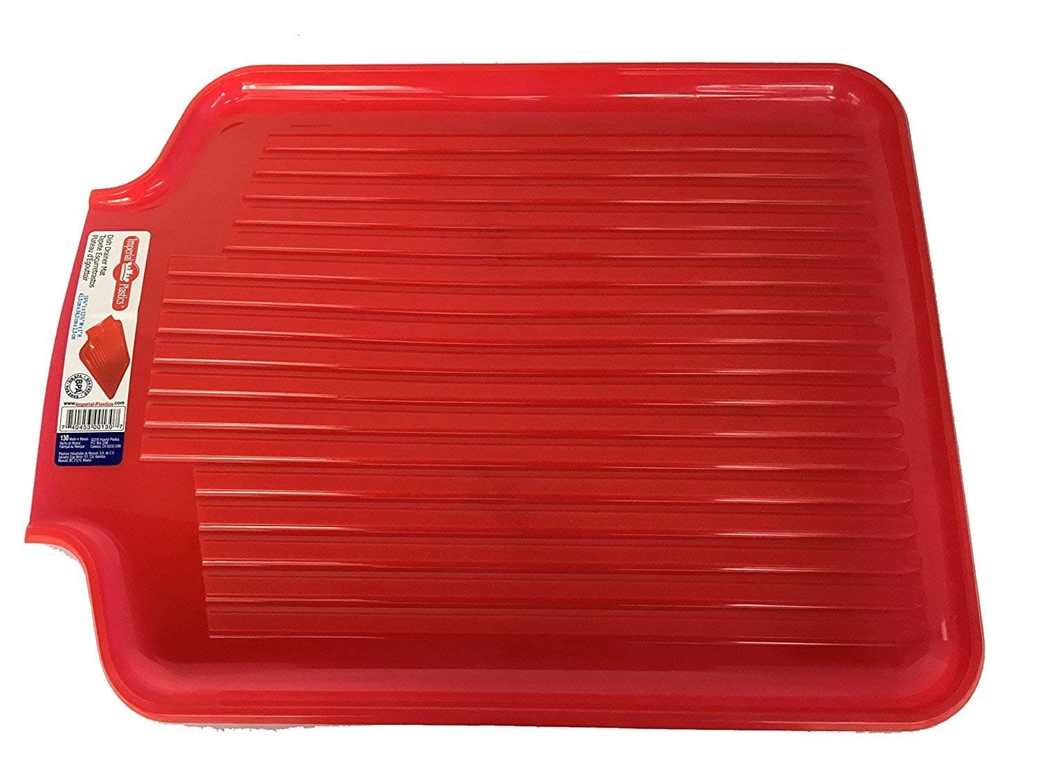 Kitchen Counter Dish Drainer and Drying Mat Red