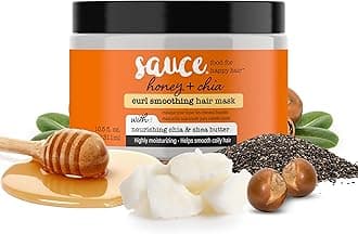 Honey Chia Smoothing Curl Mask - 10.5 Fl Oz for Dry & Frizzy Hair - Hydrating & Taming for Naturally Curly & Wavy Hair (Pack of 1)
