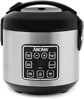 Aroma Housewares ARC-914SBD 8-Cup (Cooked) Digital Cool-Touch Rice Cooker and Food Steamer, Stainless Steel