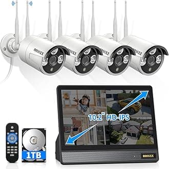 HD IPS Monitor Dual Antennas for Wi-Fi Enhanced AI Human Detected 2K 3.0MP Wireless Outdoor Security Camera System, Video Surveillance DVR Kits