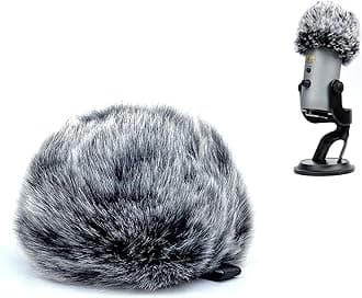 Pop Filter/Windscreen for Blue Yeti and Yeti Pro Microphones, Furry Mic Cover for Wind and Ambient Noise Reduction