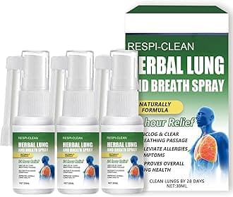 Respinature Herbal Lung Cleanse Mist - Natural Respiratory Cleanse & Breathe Spray, Lung Exerciser Powerful Lung Support, Lung Cleanse for Smokers, Herbal Lung Care Essence Daily Use - 3Pcs