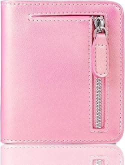 FUNTOR Small Wallets for Women, Ladies Small Compact Bifold Pocket RFID Blocking Genuine Leather Wallet for Women