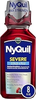 NyQuil Severe Cold & Flu Nighttime Relief Berry Flavor Liquid 8 Fl Oz