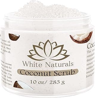 Organic Coconut Oil Scrub, Exfoliating Salt Body Scrub, Deep Cleansing for Soft Skin Remove Dead Skin Cells, Great for Toning Skin, Acne Stretch Marks Cellulite Bump Eraser, Natural Skincare Exfoliant