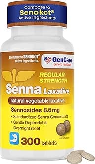 Senna Laxative 300 Tablets Senna 8.6mg Tablets with Natural Sennosides | Laxatives for Constipation, Bloating, Gas & Irregularity Relief. Safe & Effective | Generic for Senokot