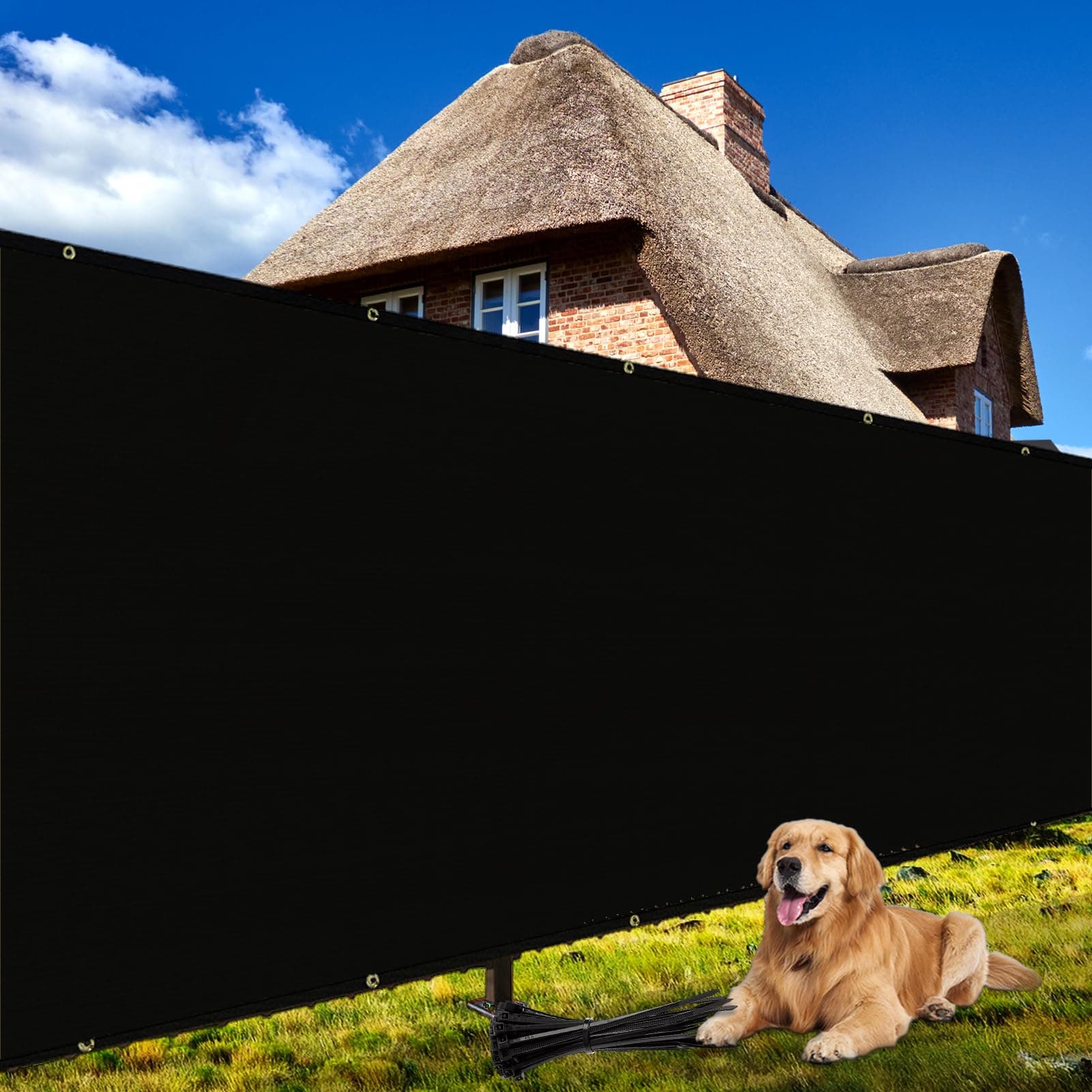 4' X 25' Fence Privacy Screen Heavy Duty 170 GSM Fencing Mesh Shade Net Cover for Wall Garden Yard Backyard Indoor Outdoor Home Decoration, Black