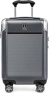 Travelpro Platinum Elite Hardside Expandable Suitcase, 8 Wheel Spinner, TSA Lock, Hard Shell Polycarbonate Suitcase, Vintage Grey, Compact Carry on 56x36x23 cm