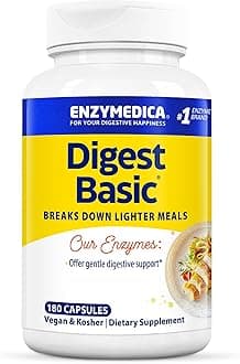 Enzymedica, Digest Basic, Digestive Enzymes, 180 Vegan Capsules, High Dose, Soy Free, Vegetarian, Gluten Free, Non-GMO