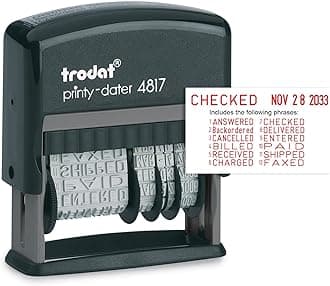 4817 Date Stamp with 12 Changeable Messages (Red)