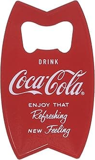 Tablecraft Stainless Steel Coca-Cola Bottle Opener Fridge Magnet, Red