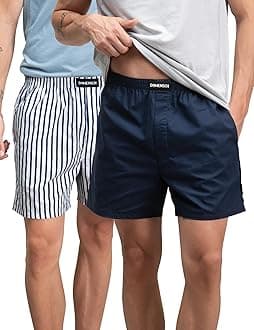 Men's Cotton Boxer Shorts (Pack of 2) (DAM-LBX-CSW-CLB-PACK-2-MIX-L_Costa White, Colombo Blue_L), Colombo Blue, Costa White, 6, Colombo Blue, Costa White, 6