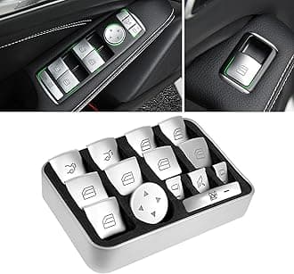 Moonlinks Inner Door Power Window Switch Button Covers Trim Sticker Replacement Compatible with Mercedes Benz A B C E G GLA CLA GLK GL ML GLE Class W204 W212 W246 W166 X166 X204 Tesla Modle X S 14 PCS