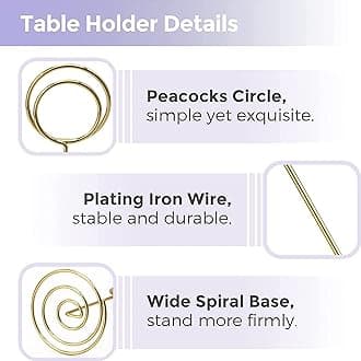 Table Number Holders 20Pcs - 3.35 Inch Place Card Holder Table Number Stands for Wedding Party Graduation Reception Restaurant Home Centerpiece Decorations Office Memo Picture Photo (Gold)