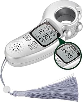 Islamic Prayer Time and Athan Sound Reminder Digital Tasbih Counter, Full Azan Clock for USA and Worldwide, Portable (Silver)
