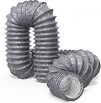 Hon&Guan 4 inch 16 FT Long Air Ducting, Heavy-Duty Three-Layer Protection Dryer Vent Hose for Heating Cooling Ventilation and Exhaust, Grey