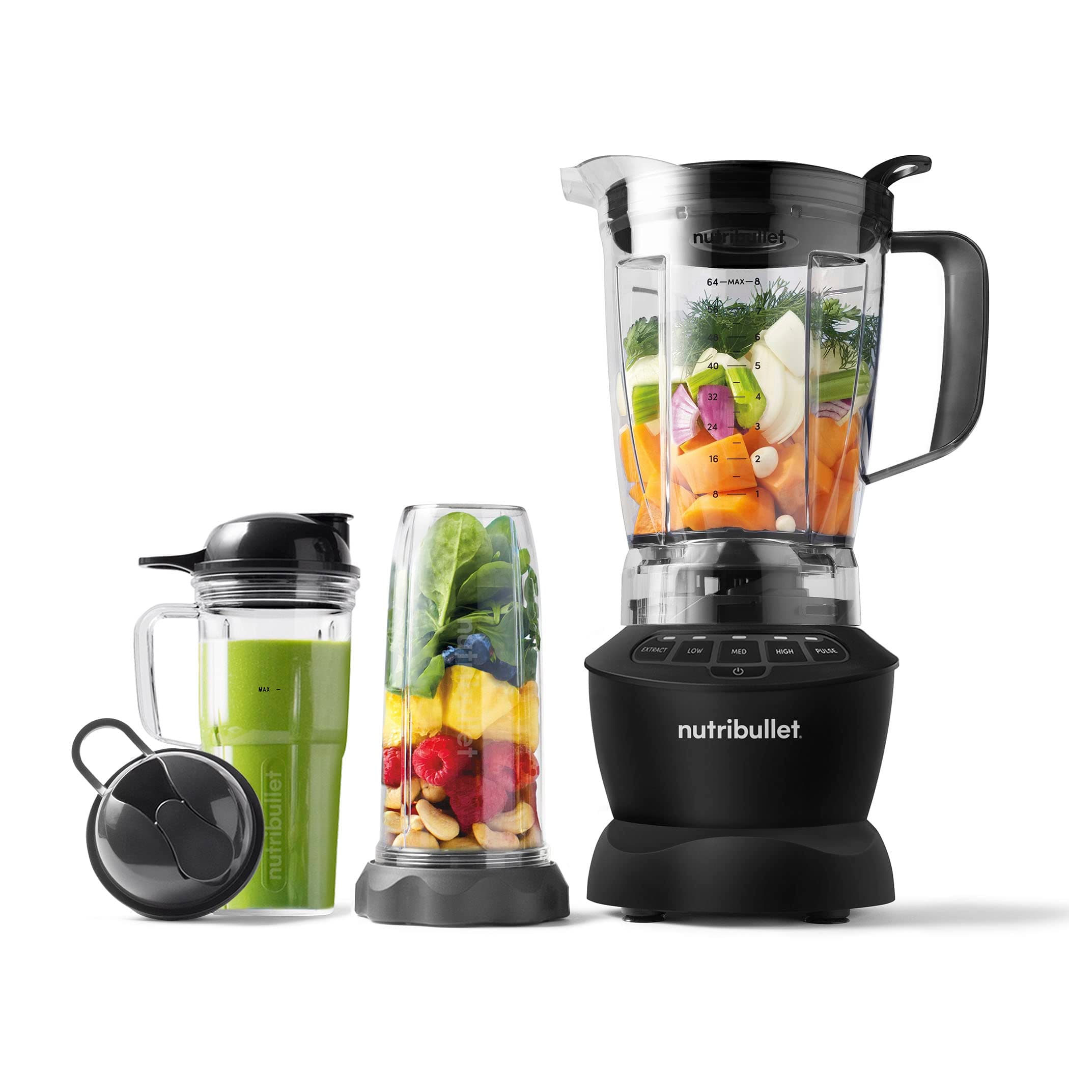 Full-Size Blender Combo 1200W –Matte Black
