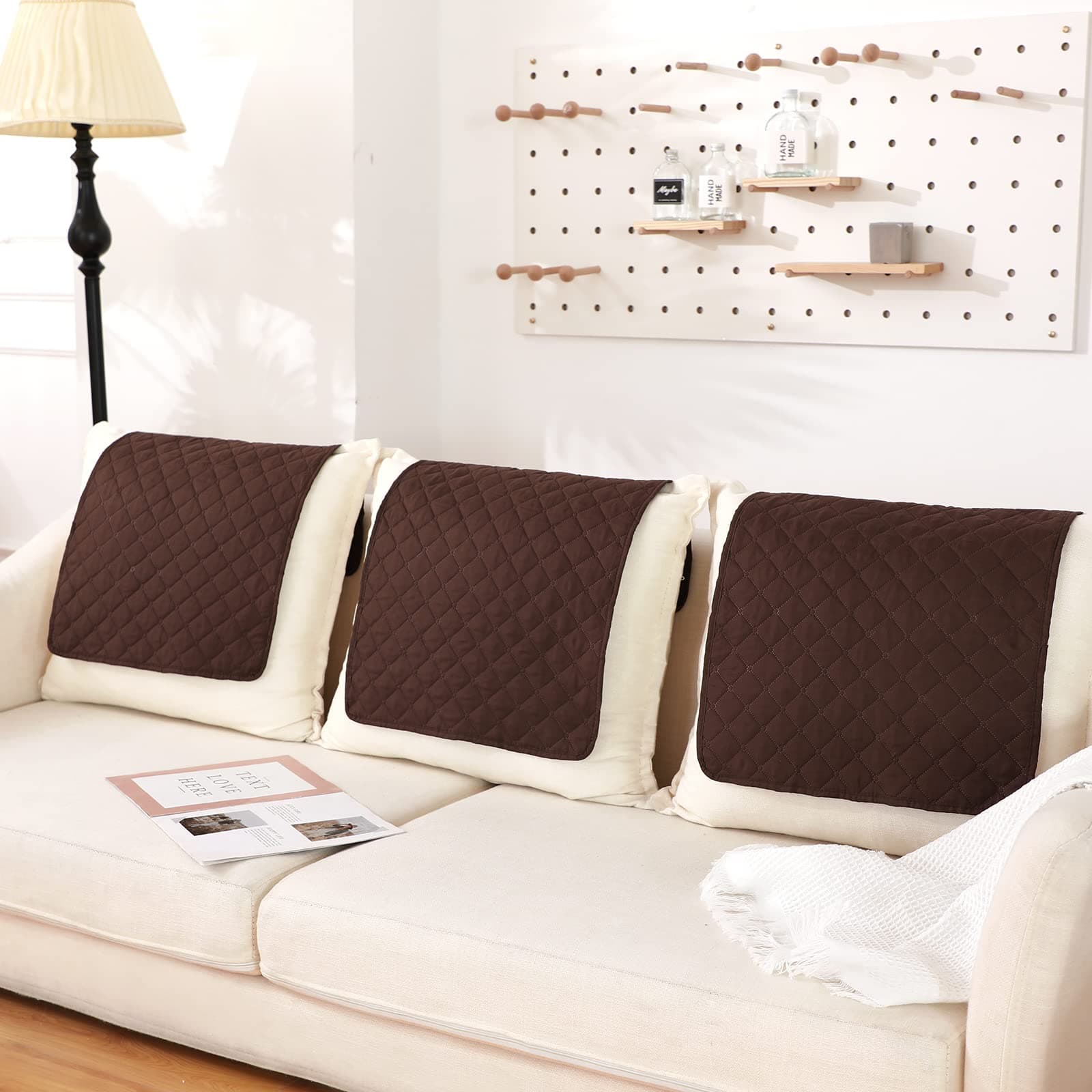 Brown headrest protector