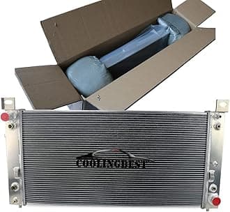 CU2370 34 Inch 4 Row Aluminum Radiator for 1999-2014 Cadillac Escalade ESV EXT, Chevy Avalanche Tahoe Silverado Suburban 1500 2500 3500 HD, GMC Yukon XL Sierra, Hummer H2 V8, Radiators
