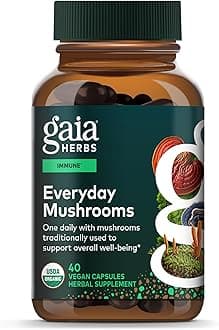 Immune Mushroom Blend - Immune Support Mushroom Supplement for Year-Round Health* - with Reishi, Cordyceps, Turkey Tail, Shiitake, and Chaga Mushrooms - 40 Vegan Capsules (40-Day Supply)
