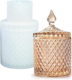 Style Storage Box Silicone Resin Mold with lids Pen Holder Bottle Jar Epoxy Silicone Casting Molds for Jewelry Ornaments Storage Trinket Container Cup Holder, 3D DIY Making Handmade Crafts(Mold040)