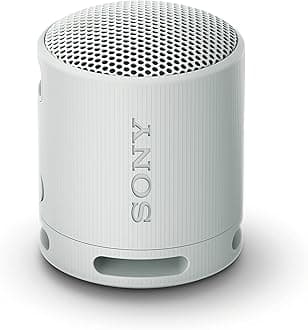 SRS-XB100 Wireless Bluetooth Portable Lightweight Super-Compact Travel Speaker, Durable IP67 Waterproof & Dustproof Shower Speaker, 16 Hr Battery, Versatile Strap, Hands-free Calling, Light Gray