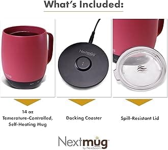 Temperature-Controlled, Self-Heating Coffee Mug (Dusty Rose - 14 oz.)
