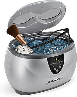 Magnasonic Professional Ultrasonic Jewelry Cleaner with Digital Timer for Eyeglasses, Rings, Coins (MGUC500)