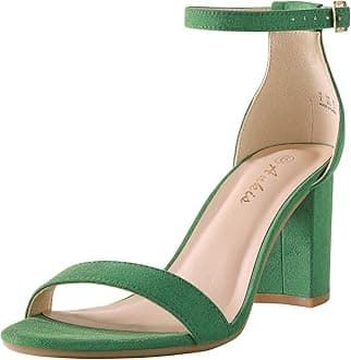 Ankis Heels Sandals for Women Open Toe Ankle Strap Chunky Heel Pump Sandals Party Wedding Strappy Buckle Sandals Standard Size 2.75 Inches Thick Heel