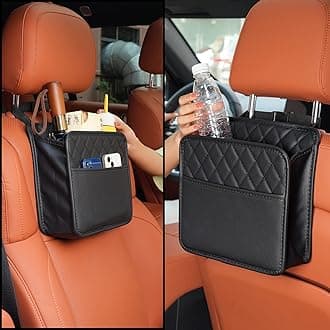 FrgKbTm 2Pack Car Seat Back Hanging Bag Car Document Holder Multi-Pocket Bottle Bag Storage Waterproof Pu Leather Box Organizer Travel Tidy Pouch Pocket Kids