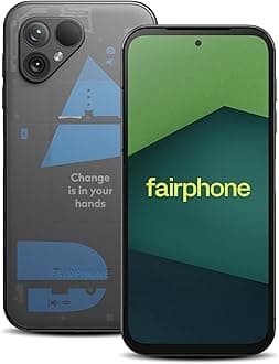 Fairphone 5 5G (GSM Unlocked, International Version) 256GB + 8GB RAM - Dual SIM (Nano-SIM + eSIM) Android 13 Smartphone (Transparent Edition)