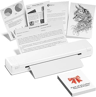 COLORWING Portable Thermal Printer M08F, Portable Wireless Printer for Travel and Home Use Compatible with iOS, Android,PC, Wireless Bluetooth Printers Support 8.5" X 11" US Letter Thermal Paper